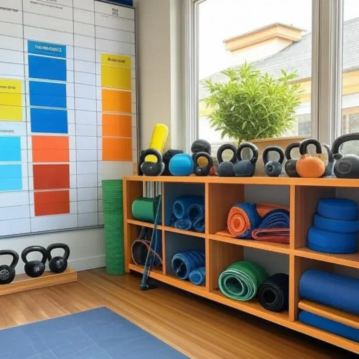 Strefa inspiracji treningowej z przykładowymi planami i sprzętem